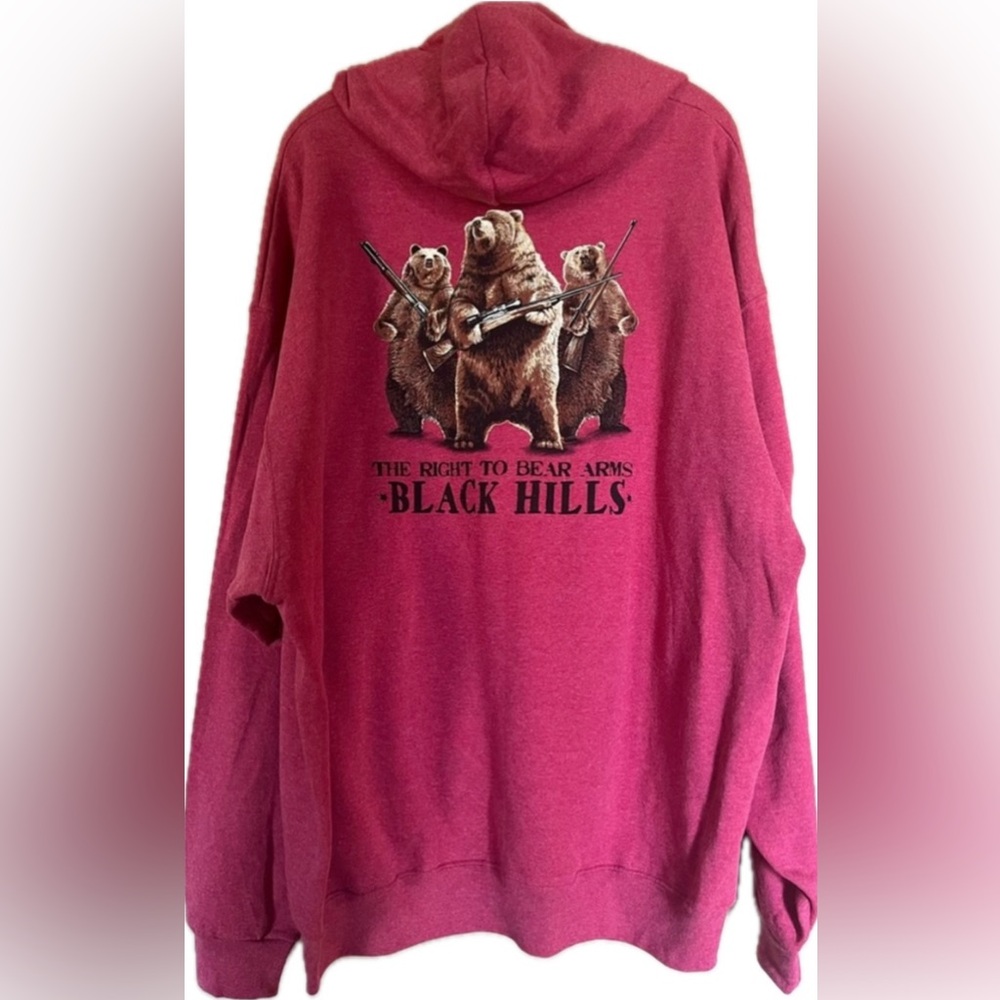 Black Hills South Dakota- right to bear arms pink hooded sweatshirt. NWT.
